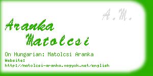 aranka matolcsi business card